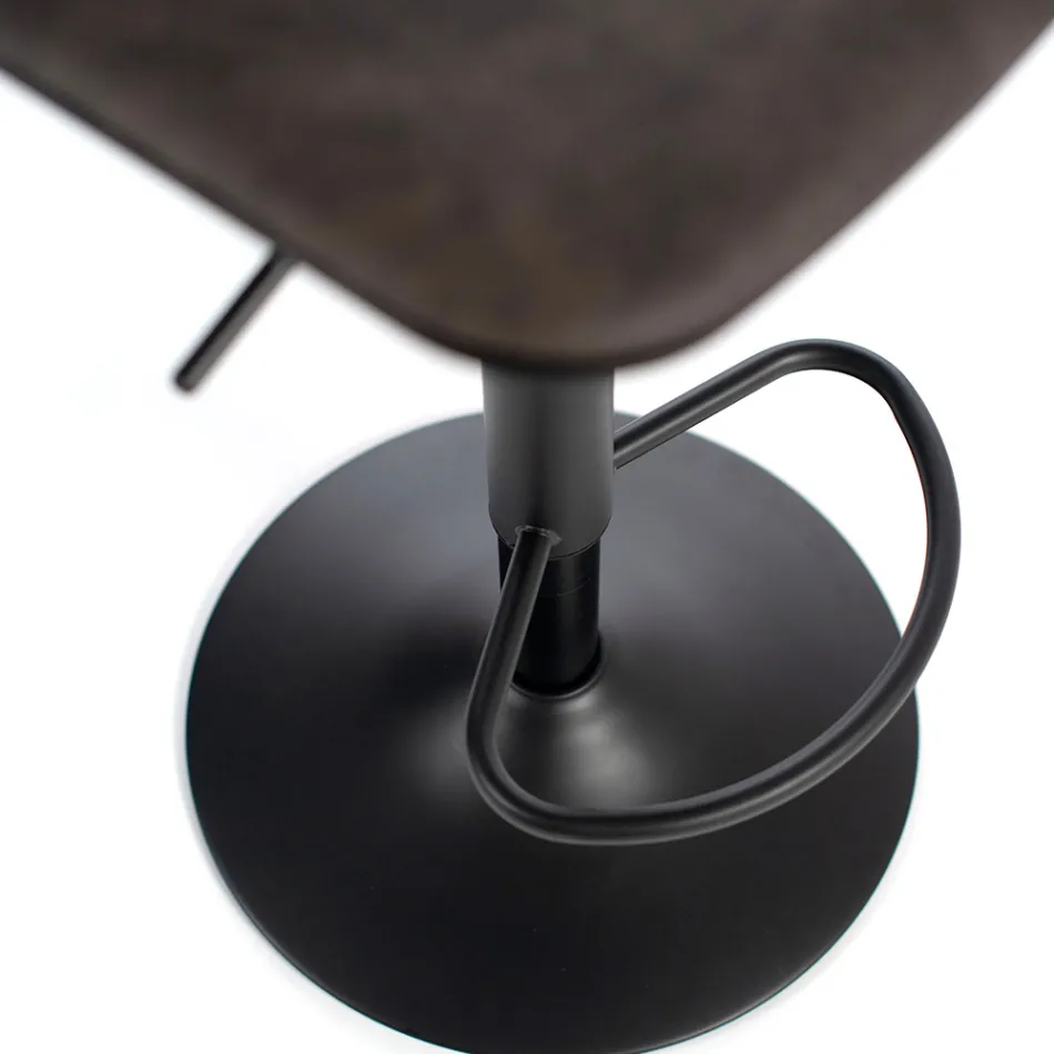 2 skamler med gaslift, mikrofiber og metalsæde - Adonis Viadurini