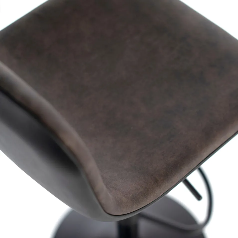 2 skamler med gaslift, mikrofiber og metalsæde - Adonis Viadurini