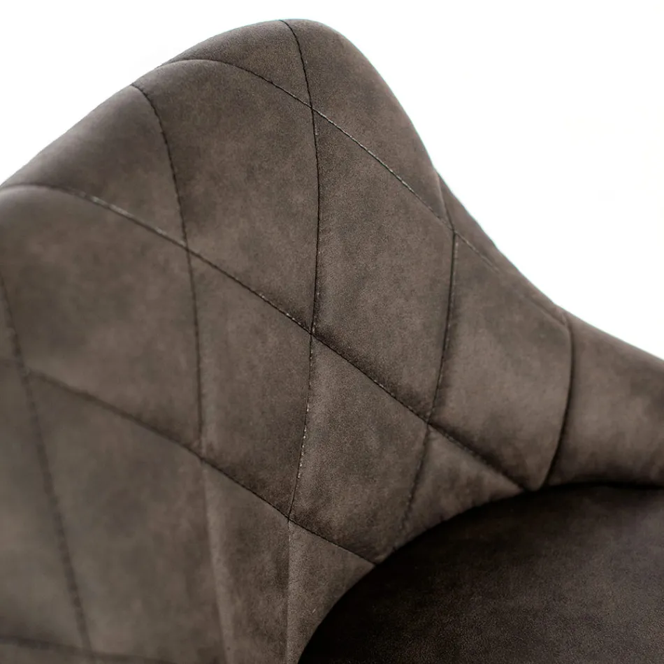 2 taburetter med gaslift, mikrofibersæde og metalstruktur - Abbey Viadurini