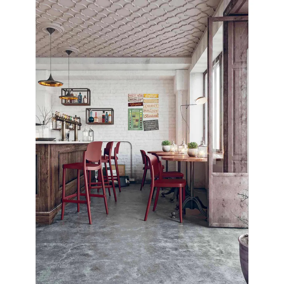 2 udendørs stabelbar afføring i polypropylen fremstillet i Italien - Calista Viadurini