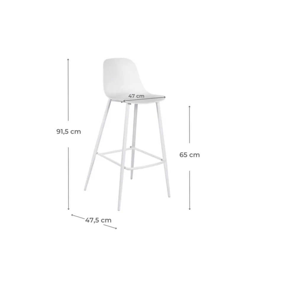 2 skamler lavet af polypropylen og metalstruktur med fodstøtte - engel Viadurini