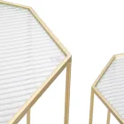 2 telefonborde i gylden jern- og glasplade - Pope Viadurini