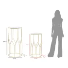 2 telefonborde i gylden jern- og glasplade - Pope Viadurini