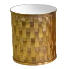 2 sofaborde lavet af guldmetal med spejlplade - Cliff Viadurini