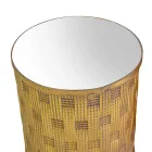 2 sofaborde lavet af guldmetal med spejlplade - Cliff Viadurini