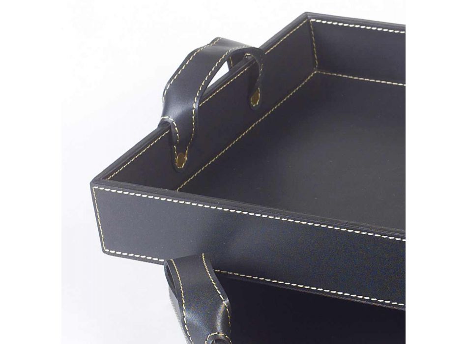 2 sort læder designs Bakke 41x28x5cm og 45x32x6cm Anastasia Viadurini