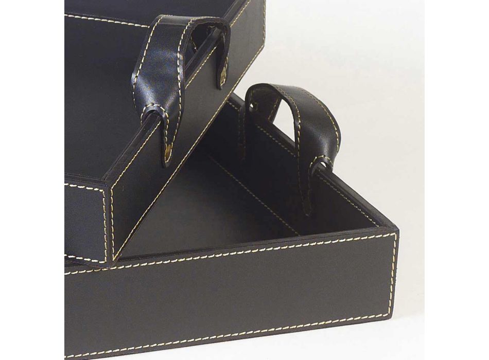 2 sort læder designs Bakke 41x28x5cm og 45x32x6cm Anastasia