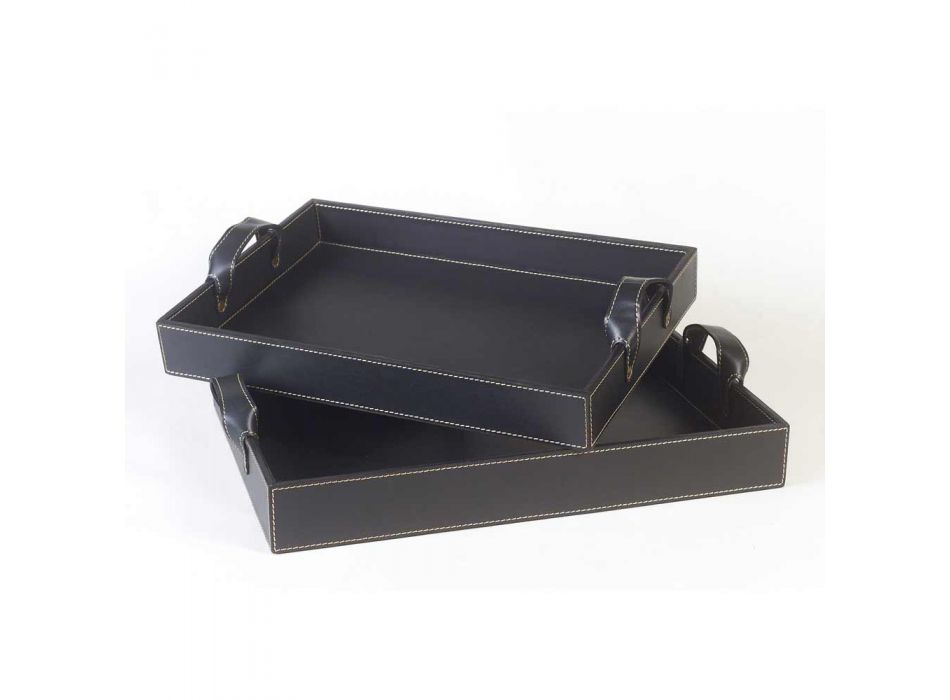 2 sort læder designs Bakke 41x28x5cm og 45x32x6cm Anastasia