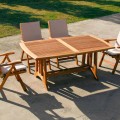 Udvideligt udendørs bord lavet af teak Amalfi