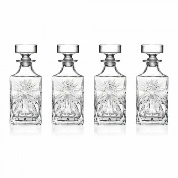 4 Whiskyflasker med Eco Crystal Cap Square Design - Daniele