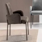 4 lænestole i farvet stof og malet metalstel - Lamberta Viadurini