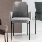 4 lænestole i farvet stof og malet metalstel - Lamberta Viadurini