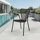 4 moderne designede udendørs lænestole i metal, fremstillet i Italien - Varmo Viadurini