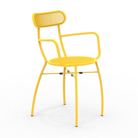 4 metal havelænestole i forskellige farver lavet i Italien - Hæk Viadurini