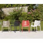 4 stabelbare udendørs lænestole i forskellige finish lavet i Italien - solnedgang Viadurini