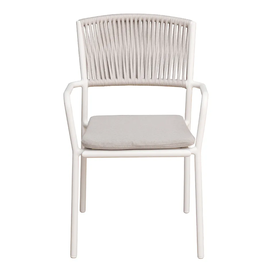 4 stabelbare havestole i aluminium og reb - Lunaris Viadurini