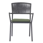 4 stabelbare havestole i aluminium og reb - Lunaris Viadurini