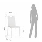 4 stole fuldstændig betrukket med hvidt syntetisk læder - Tulio Viadurini