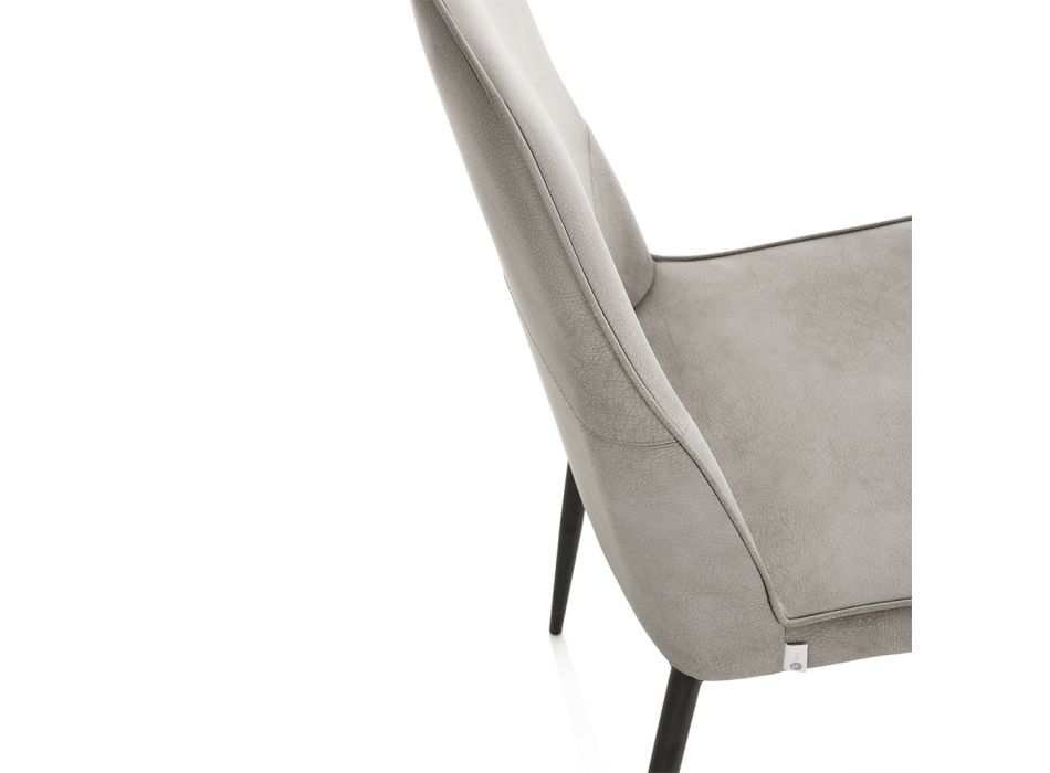 4 stole med imiteret lædersæde og metalben - Tariq Viadurini