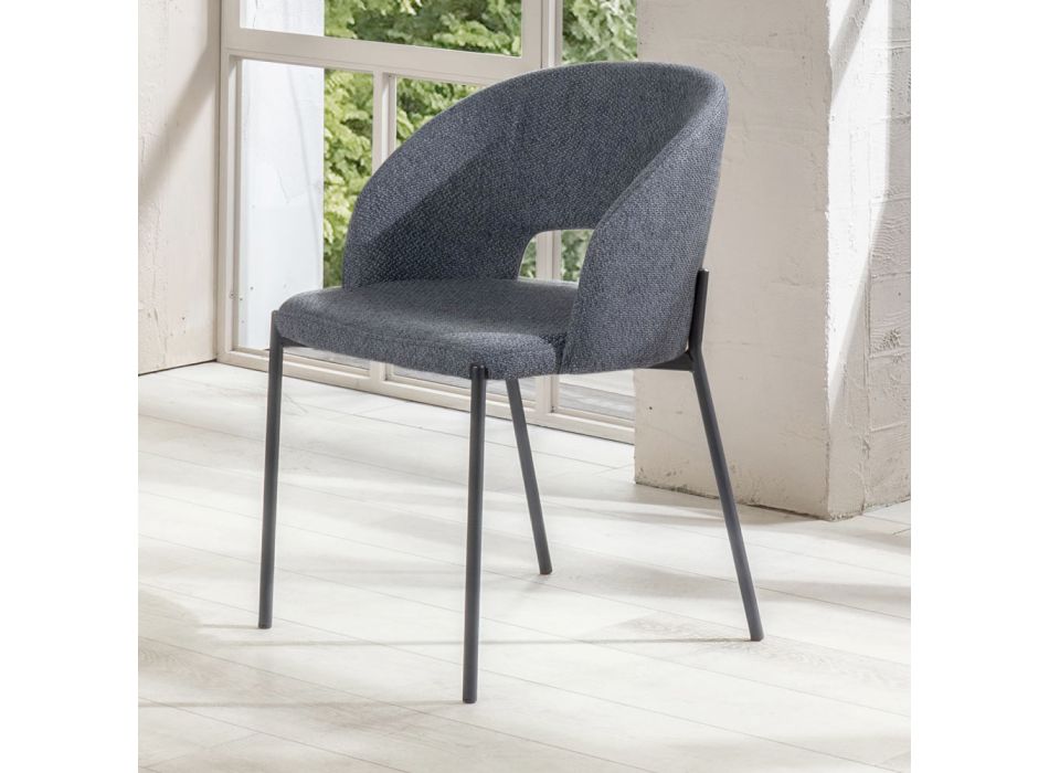 4 stole med stofsæde af forskellige finish og metal - Provence Viadurini
