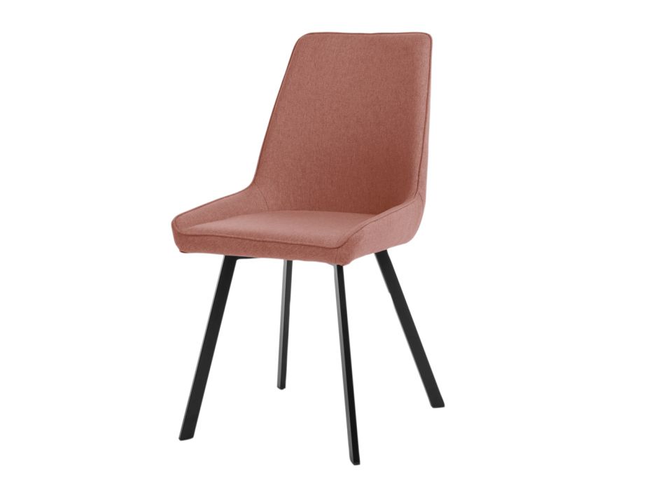 4 stole med mikrofiberstofsæde og metalstruktur - fersken Viadurini