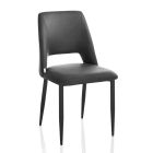4 stole med metalstel og mikrofibersæde - Hala Viadurini