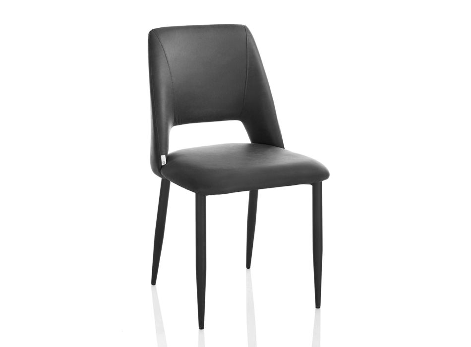 4 stole med metalstel og mikrofibersæde - Hala Viadurini
