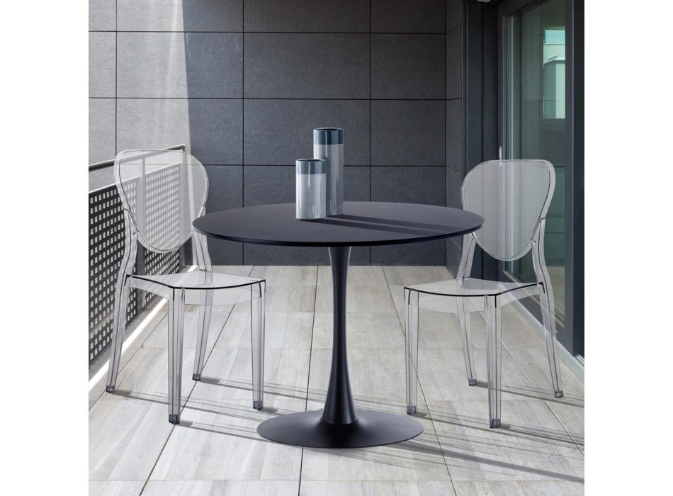 4 udendørs og indendørs stole i transparent polycarbonat - Spinosa Viadurini