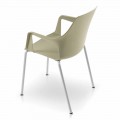 4 stabelbare udendørs stole i polypropylen og metal fremstillet i Italien - Carlene