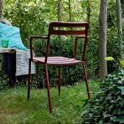 4 udendørs stabelbare metalstole fremstillet i Italien - Yolonda Viadurini
