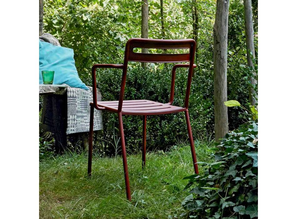 4 udendørs stabelbare metalstole fremstillet i Italien - Yolonda