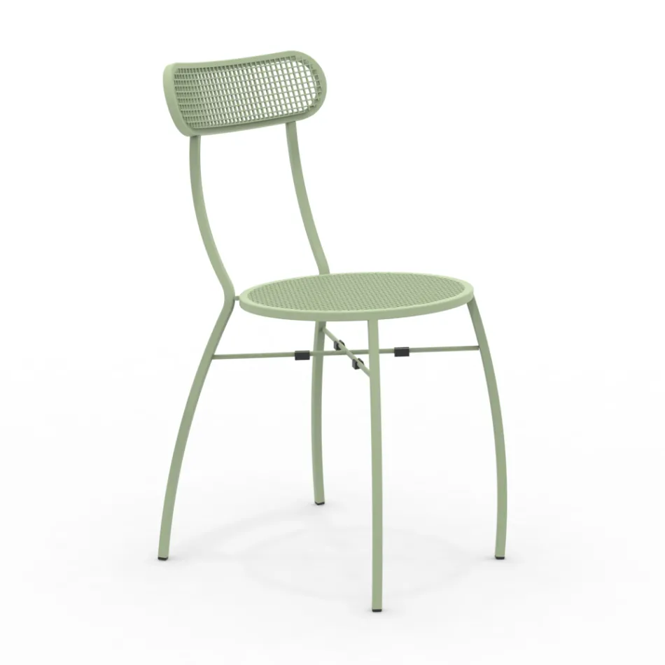 4 Metal Havestole i Forskellige Farver Made in Italy - Hæk Viadurini