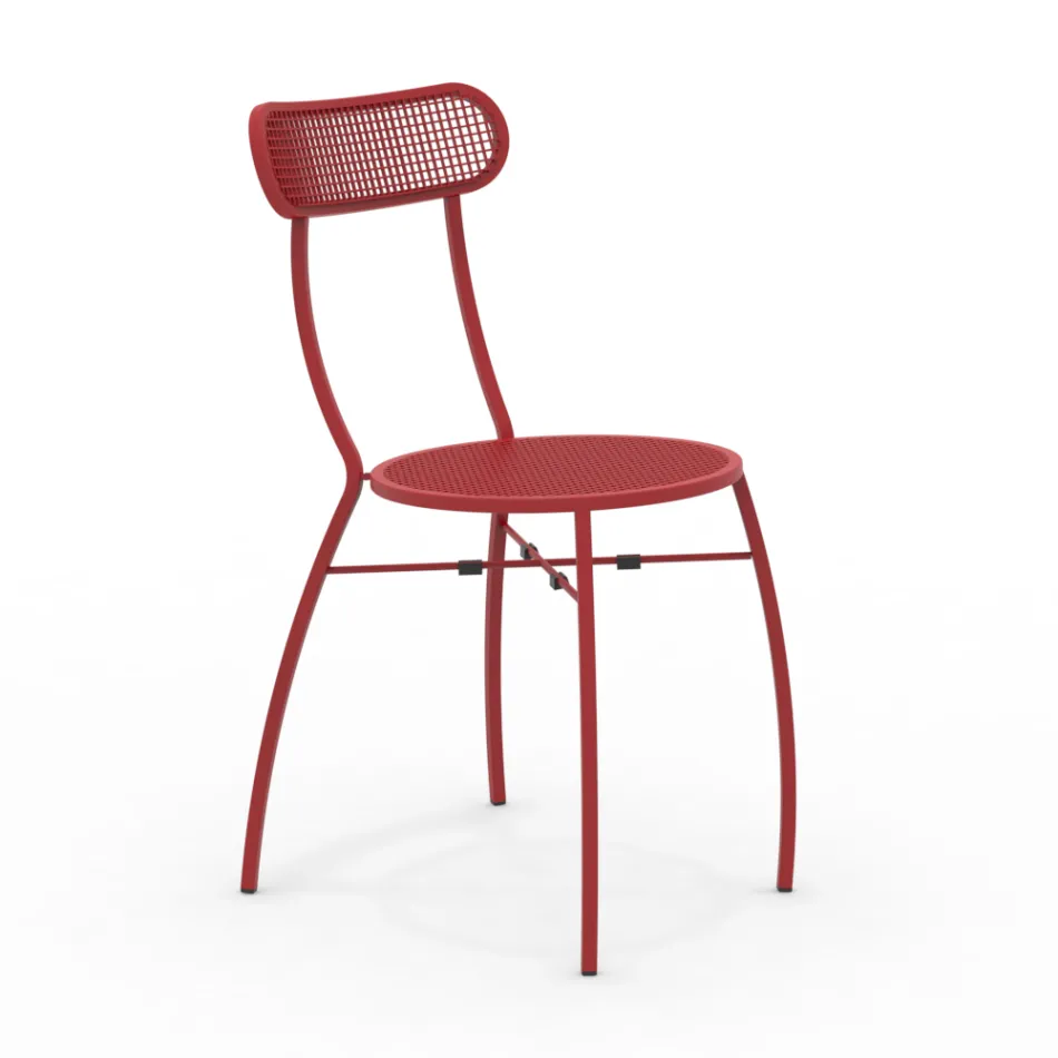 4 Metal Havestole i Forskellige Farver Made in Italy - Hæk Viadurini