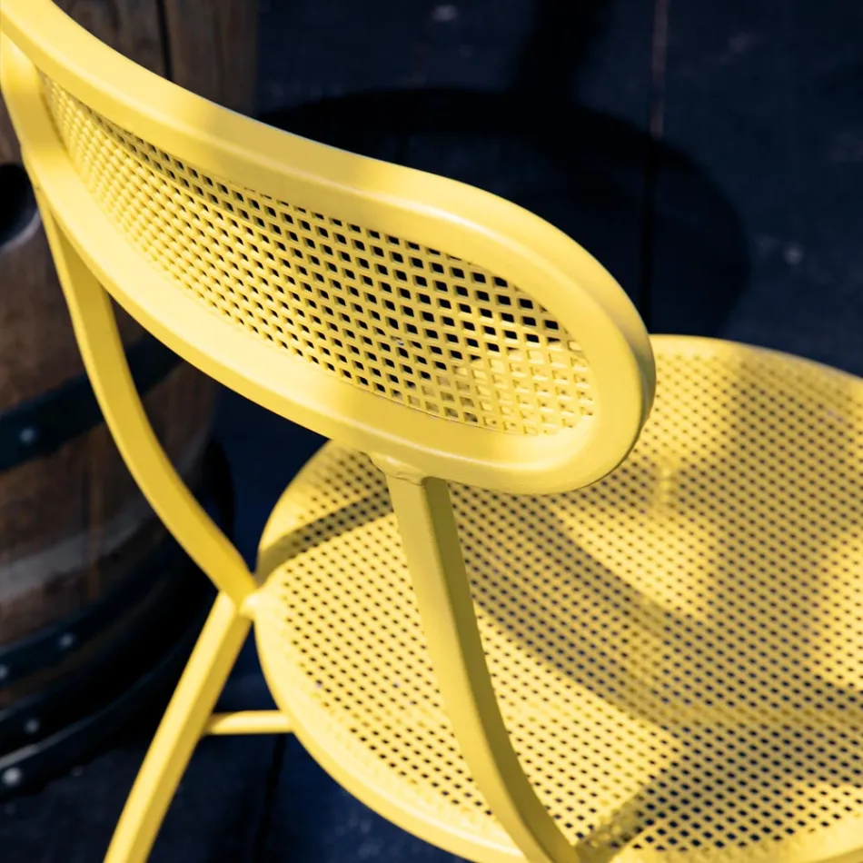 4 Metal Havestole i Forskellige Farver Made in Italy - Hæk Viadurini