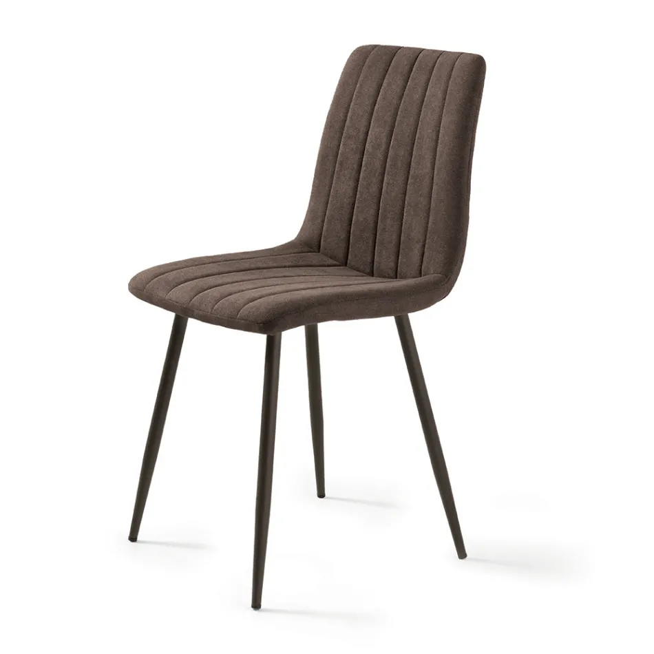 4 stuestole med polstrede stofsæder i forskellige farver - Impeto Viadurini