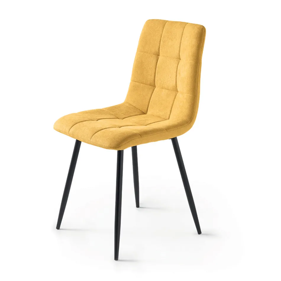 4 stuestole med stofsæder i forskellige farver - Nuværende Viadurini