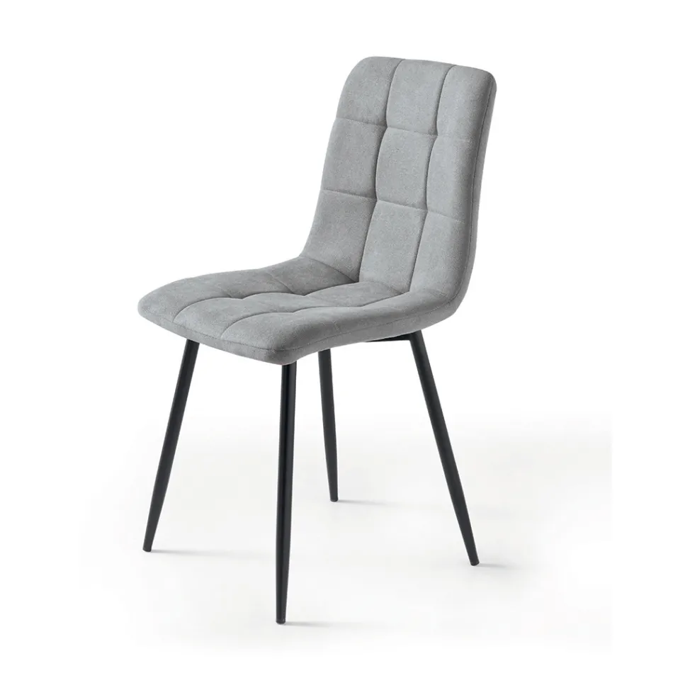 4 stuestole med stofsæder i forskellige farver - Nuværende Viadurini