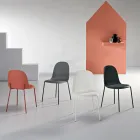 4 polypropylen stuestole med metalramme - Dinamo Viadurini