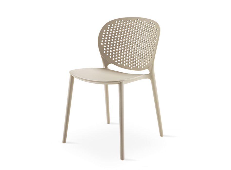 4 moderne farvede design stabelbare stole i polypropylen - Pocahontas Viadurini