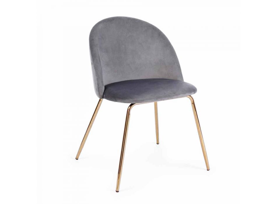 4 designstole betrukket med fløjl med stålkonstruktion Homemotion - Dania