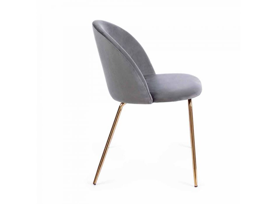 4 designstole betrukket med fløjl med stålkonstruktion Homemotion - Dania Viadurini