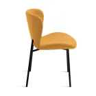 4 polstrede stole i bouclè-stof og sort metalstel - Tiziana Viadurini