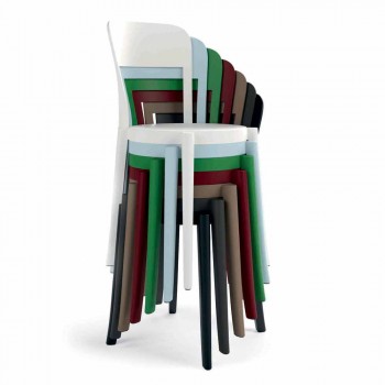 4 udendørs stabelbare polypropylenstole lavet i Italien-design - Alexus