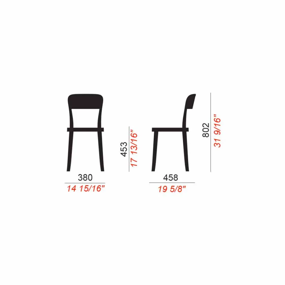 4 udendørs stabelbare polypropylenstole lavet i Italien-design - Alexus Viadurini