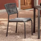 4 stabelbare havestole i aluminium og reb - Lunaris Viadurini