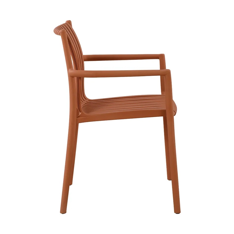 4 stabelbare havestole i UV-bestandig polypropylen - Ondara Viadurini