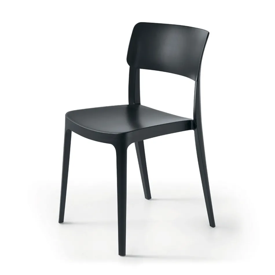 4 stabelbare polypropylen stuestole i forskellige farver - Slancio Viadurini