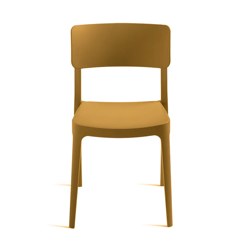 4 stabelbare polypropylen stuestole i forskellige farver - Slancio Viadurini