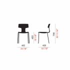 4 stabelbare stole i metal og polypropylen fremstillet i Italien - Clarinda Viadurini