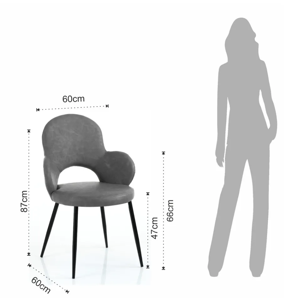 4 syntetiske læderstole i forskellige finish - Amaranth Viadurini